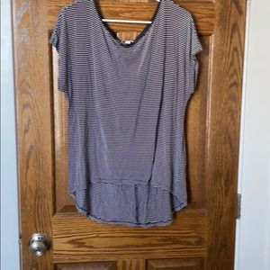 Navy Blue and white striped T-shirt